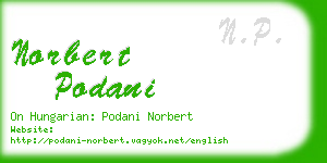 norbert podani business card